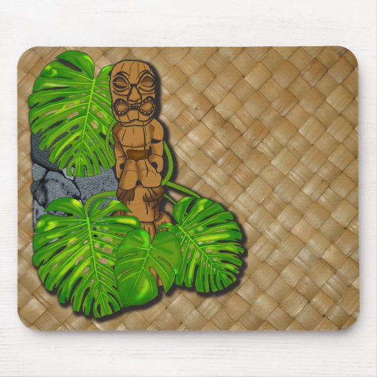 Tapis De Souris Tiki hawaïen Lauhala Mousepad (Devant)