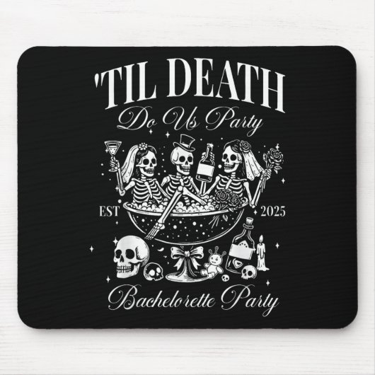 Tapis De Souris Til Death Do Us Party Retro Halloween Bachelorette (Devant)