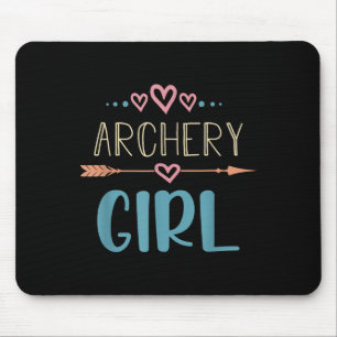 Tapis De Souris Tir à l'arc Femme Archer Citation Coeurs mignons F