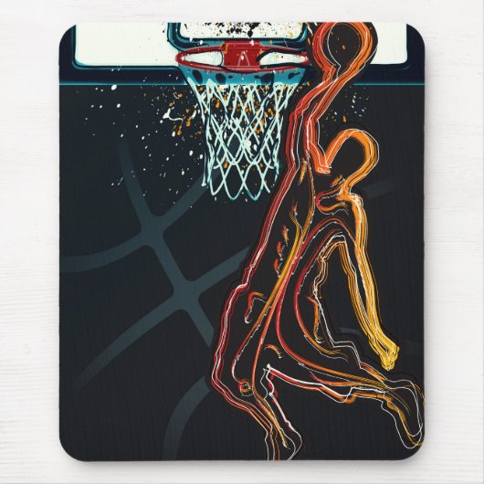 Tapis De Souris Tir de dunk de basket-ball Moderne Urbain Cool (Devant)