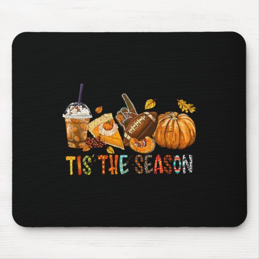 Tapis De Souris Tis The Season Pumkin and Spice Football Hallowee (Devant)