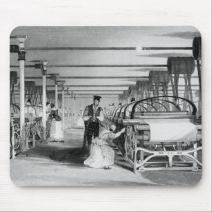 Tapis De Souris Tissage de métier à tisser de puissance, gravé 