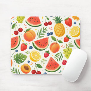 Tapis De Souris Tissu à motif de fruits d'été Pastèque tropicale