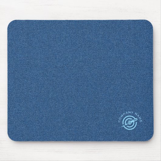 Tapis De Souris Tissu en denim bleu typographie personnalisée (Devant)
