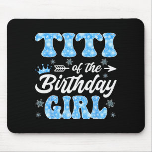 Tapis De Souris Titi de la fille d'anniversaire Flocons Hiver Noël
