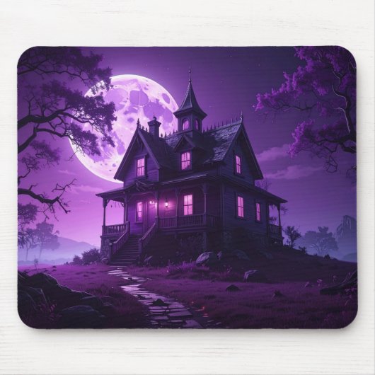 Tapis De Souris Title: Haunted Moonlight – Gothic Fantasy Mouse Pa (Devant)