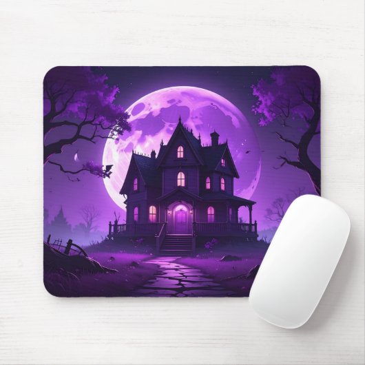 Tapis De Souris Title: Purple Moon Haunted Mansion Mousepad (Avec souris)