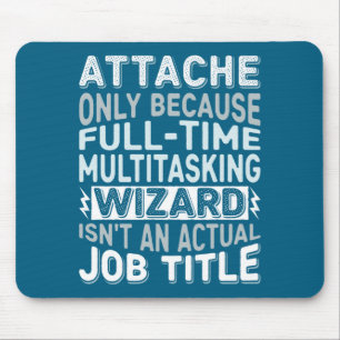 Tapis De Souris Titre de poste de magicien Citation Illustration d
