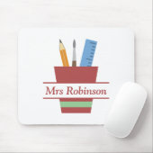 Tapis De Souris Titulaire de crayon Monogramme enseignant Merci ca (Avec souris)