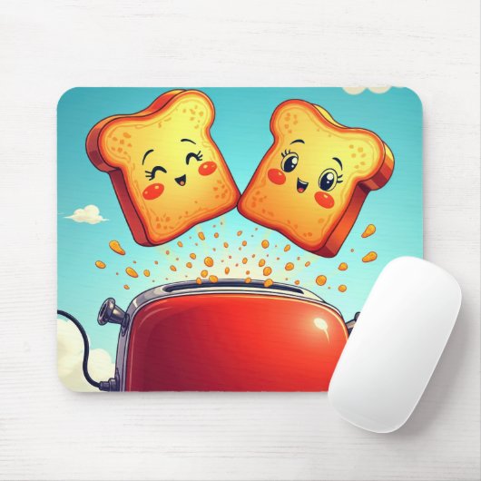 Tapis De Souris Toast Popup d'un grille-pain rouge (Avec souris)