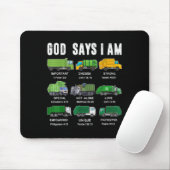 Tapis De Souris Toddler Boy God Says I Am Garbage Truck Jesus Brot (Avec souris)