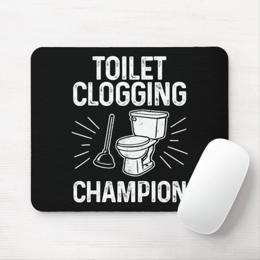 Tapis De Souris Toilet Clogging Chamon Funny Graphic Toilet Cloggi (Avec souris)