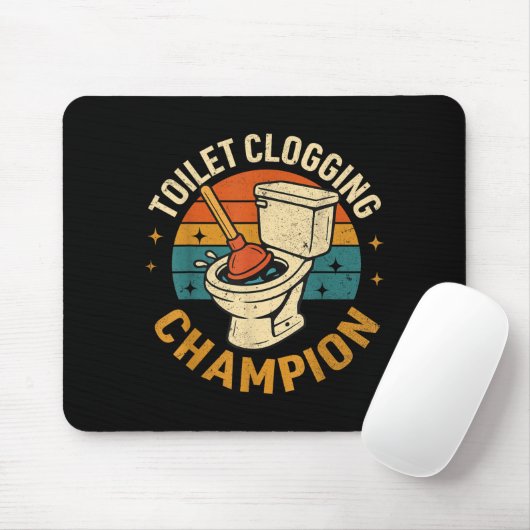 Tapis De Souris Toilet Clogging Chamon Tee Funny Meme  (Avec souris)