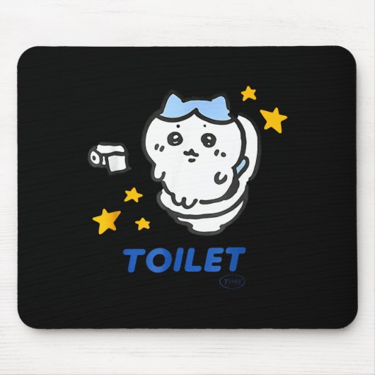 Tapis De Souris Toilet Time Chikawa Meme Funny Tee  (Devant)