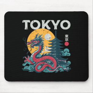 Tapis De Souris Tokyo Dragon Asiatique Vintage Japonaise Mythique