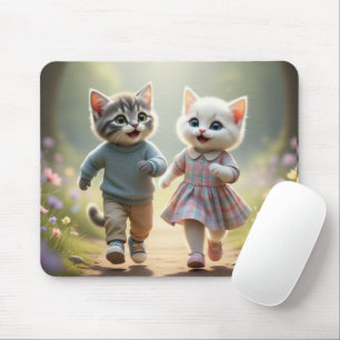 Tapis de souris Tom & Luna, Tapis de bureau chat m