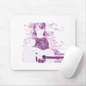 Tapis De Souris ton de sépia de fille de folksinger (Avec souris)