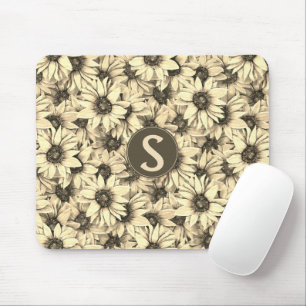 Tapis de souris ton sépia Charme Vintage Tournesol