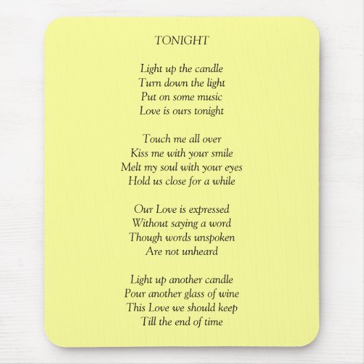 Tapis De Souris TONIGHT/Love (Devant)