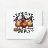 Tapis De Souris Tonight We Fly - Chicken Witches Hat And Broom (Avec souris)