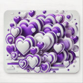 TAPIS DE SOURIS TONS DE COEURS DE JOUR PURPLE & WHITE VALENTINES (Devant)