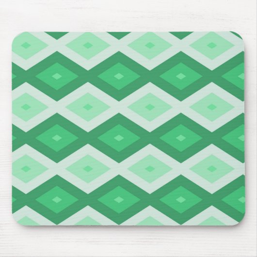 Tapis De Souris Tons de motif diamant vert (Devant)
