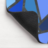 Tapis De Souris Tons de motif en vitrail bleu (Coin)