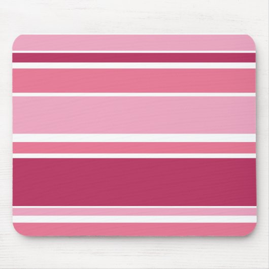 Tapis De Souris Tons de rayures roses (Devant)