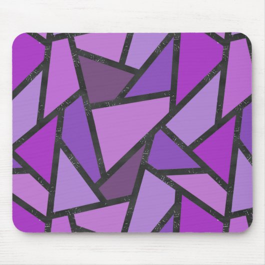 Tapis De Souris Tons de vitrail violet motif (Devant)
