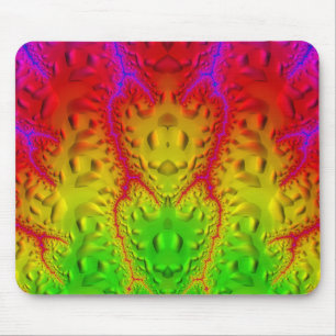 Tapis De Souris ~ Tons Zany Purple Vert Rouge Jaune Fractale
