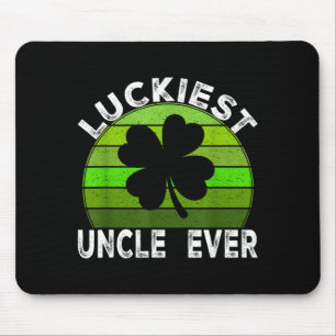 Tapis De Souris Tonton le plus chanceux shamrocks joyeux jour de l