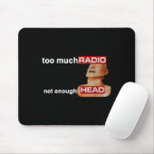 Tapis De Souris Too Much Radio Not Enough Head Funny 80's Radio He (Avec souris)