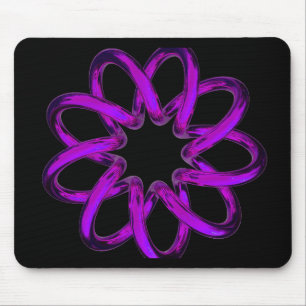 Tapis De Souris Tore Violet Néon Sur Fond Noir