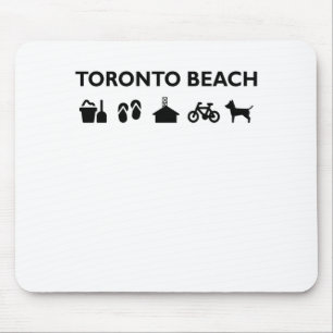 Tapis De Souris Toronto Beach Icons Monotone Black