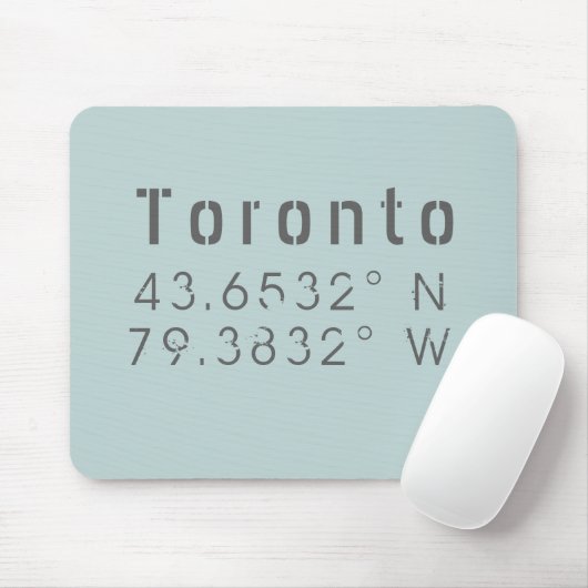 Tapis De Souris Toronto Latitude Longitude (Avec souris)