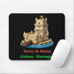 Tapis De Souris Torre De Belem<br><div class="desc">This mouse pad displays a clean illustration of Torre de Belém,  capturing the historic structure and surrounding waters. The design combines functionality with travel inspired aesthetics,  making it suitable for home offices,  study desks or Portugal travel enthusiasts.</div>