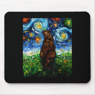 Tapis De Souris Tortoiseshell Tortie Stress Night Kitty Cat Art By