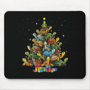 Tapis De Souris Tortue Arbre de Noël Tortue adorable Christa