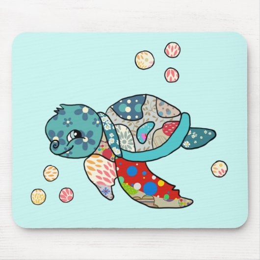 Tapis De Souris tortue colorée (Devant)