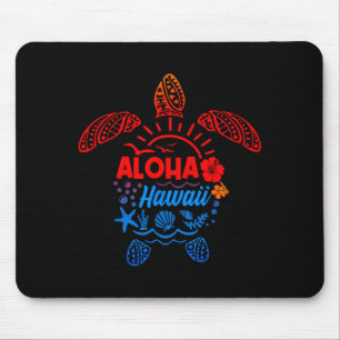 Tapis De Souris Tortue de mer aloha tropical hawaii été plage