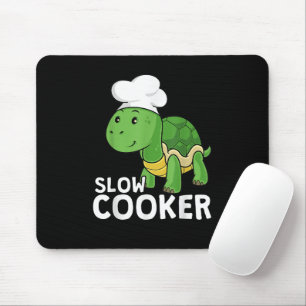Tapis De Souris Tortue Drôle Cuisinier à mijoter Chef Cuisine Tort