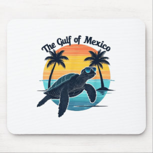 Tapis De Souris Tortue du golfe du Mexique Tortue Vintage Graphiqu