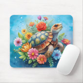 Tapis De Souris Tortue florale (Avec souris)