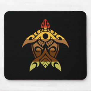 Tapis De Souris Tortue Tribale Thanksgiving Day Cool Polynésien Fa