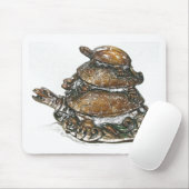 Tapis De Souris Tortue triple de Feng Shui - or (Avec souris)