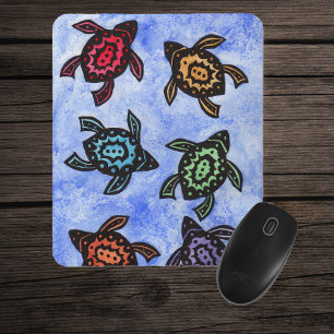 Tapis De Souris Tortues Abstraites colorées Mousepad