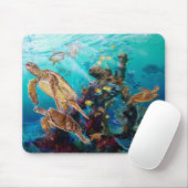 Tapis De Souris Tortues de mer (Avec souris)