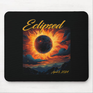 Tapis De Souris Total de l'éclipse solaire 2024 Sun Moon