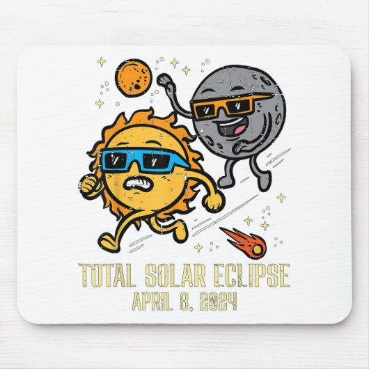 Tapis De Souris Total Éclipse Solaire 2024 Mignons Éclipse Solaire (Devant)