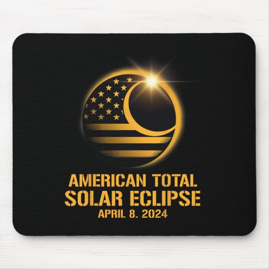 Tapis De Souris Total Éclipse Solaire 8 avril 2024 Totalité Astron (Devant)